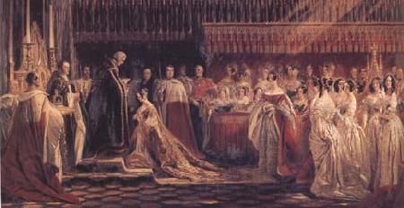 Charles Robert Leslie Queen Victoria Receiving the Sacrament at her Coronation 28 June 1838 (mk25) Norge oil painting art